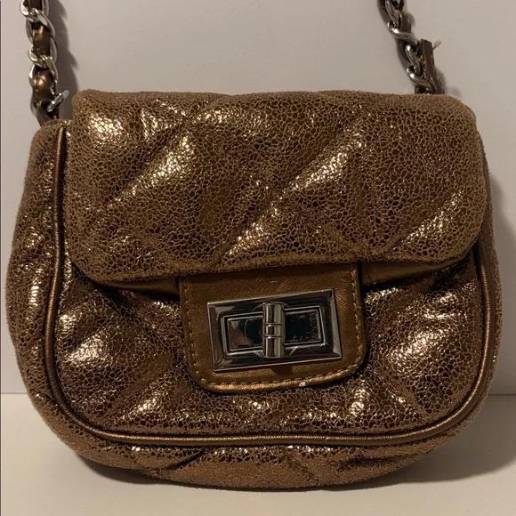 BCBGeneration Bronze Quilted Crossbody With Chain Woven Strap - Picture 7 of 14